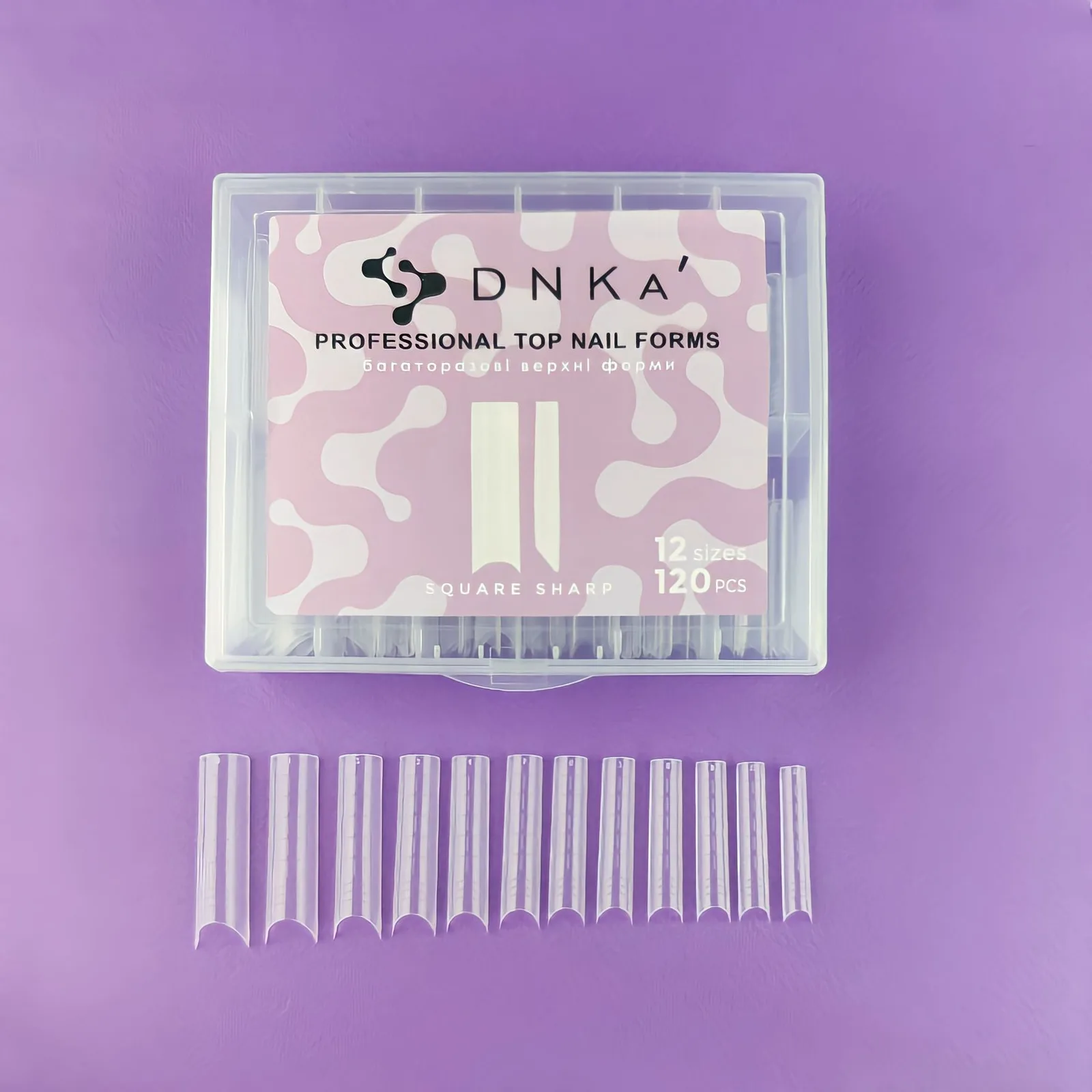 Верхні форми DNKa Top Nail Forms Square Sharp, 120 шт