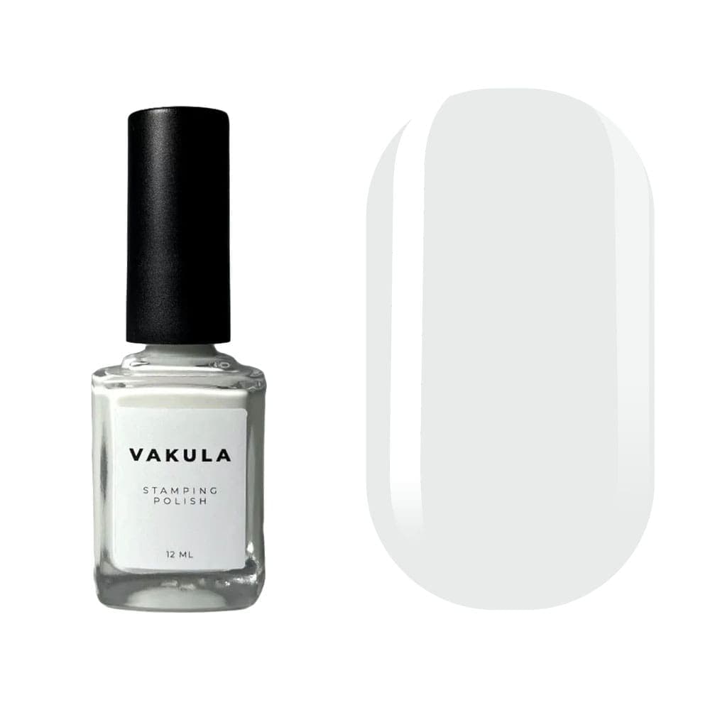 Лак для стемпинга VAKULA №1, белый, 12 мл