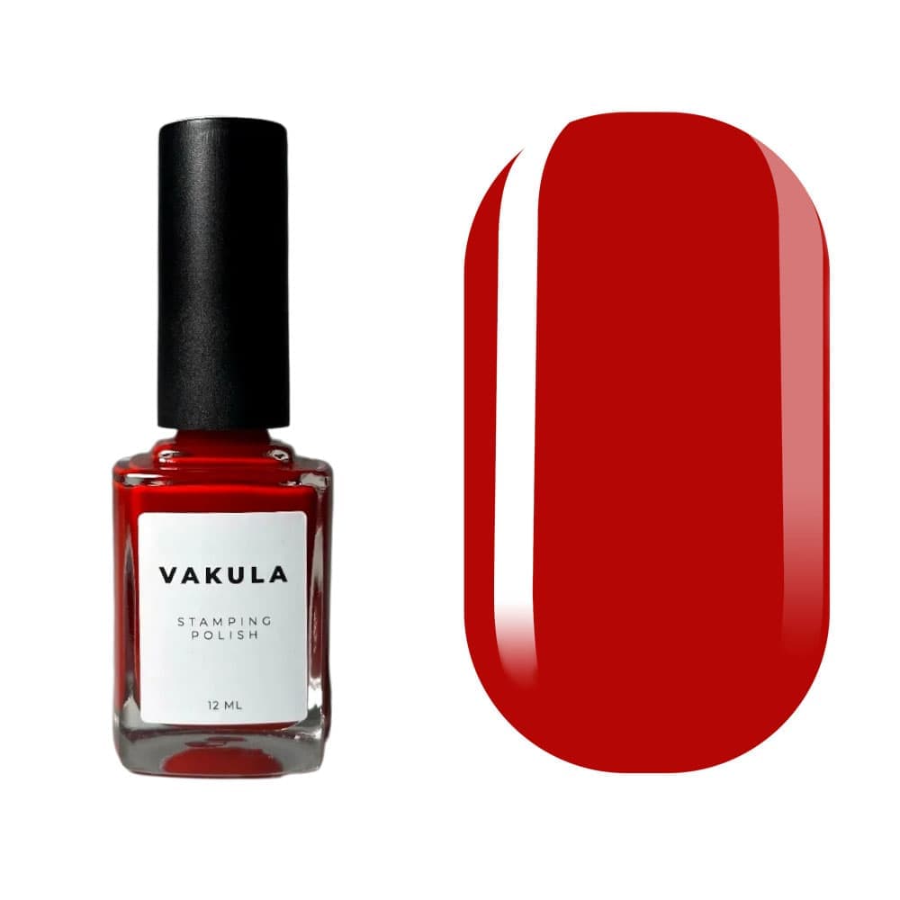 Лак для стемпинга VAKULA №5, красный, 12 мл