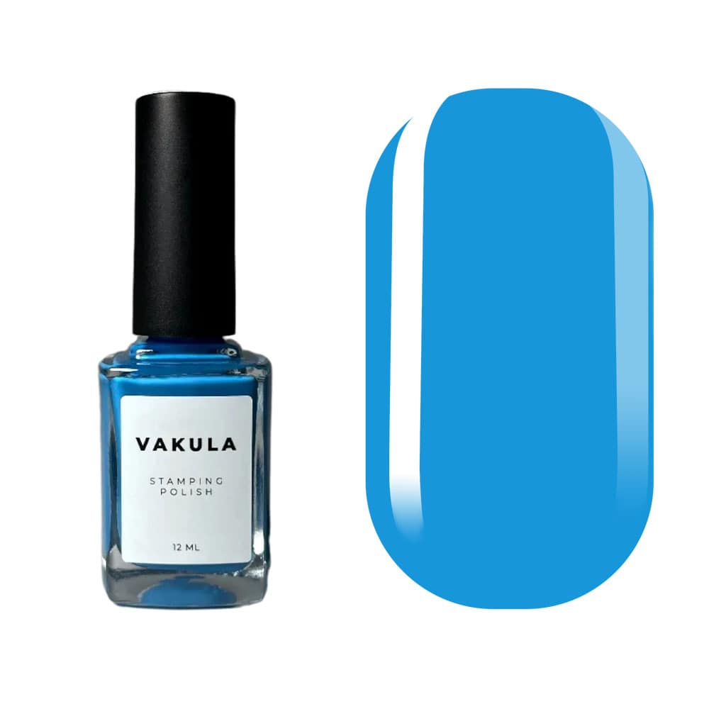 Лак для стемпинга VAKULA №13, голубой, 12 мл