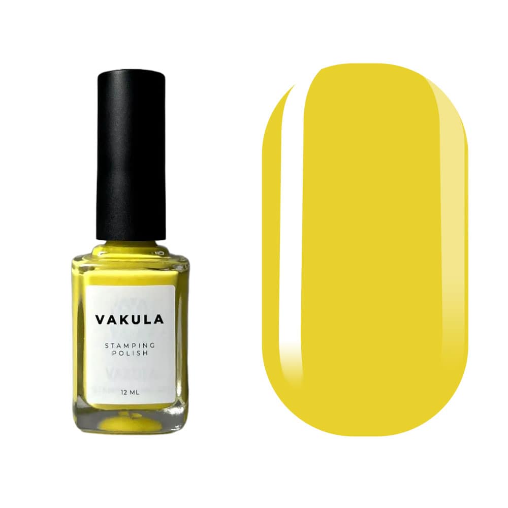 Лак для стемпинга VAKULA №15, тепло-желтый, 12 мл