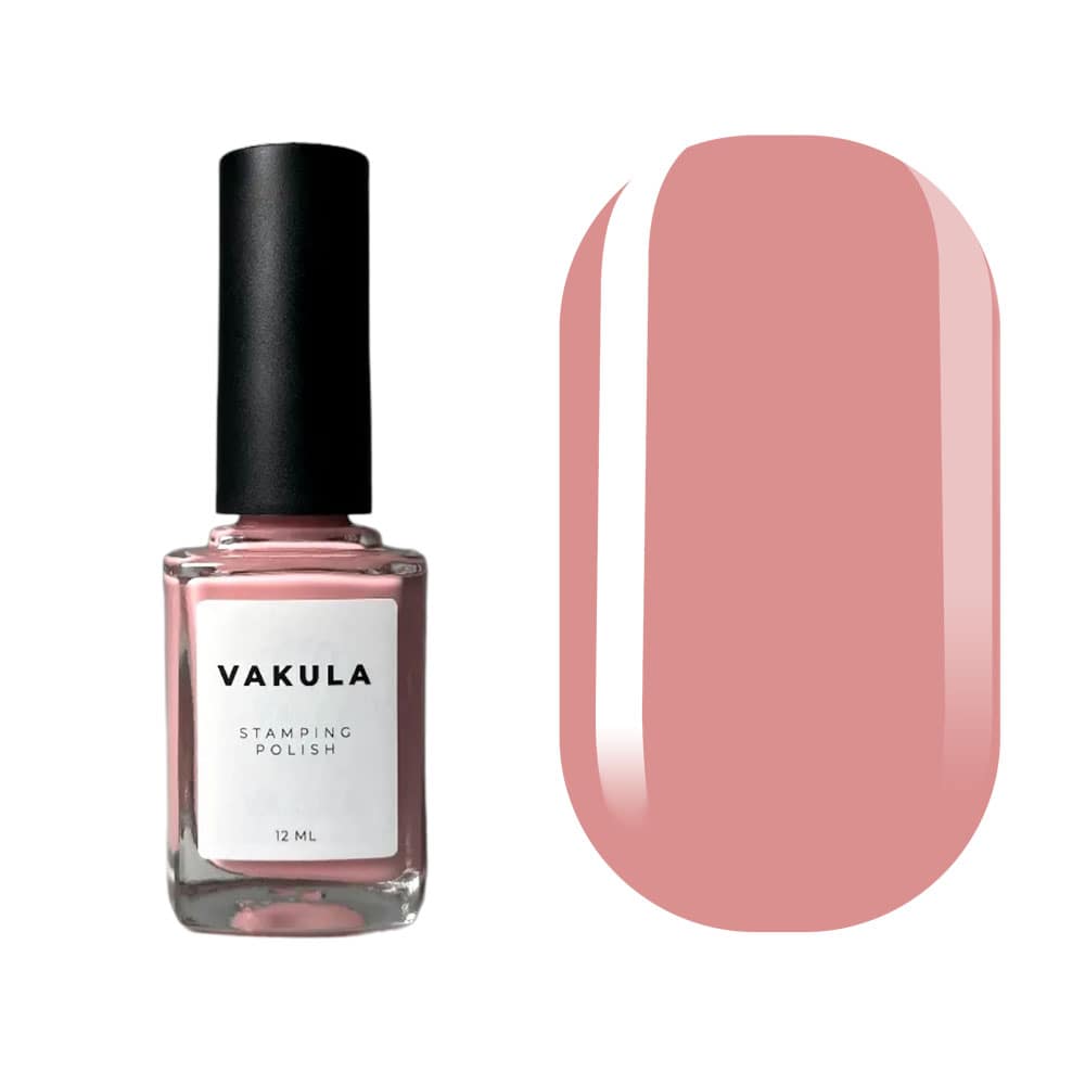Лак для стемпинга VAKULA №16, пастельно-розовый, 12 мл