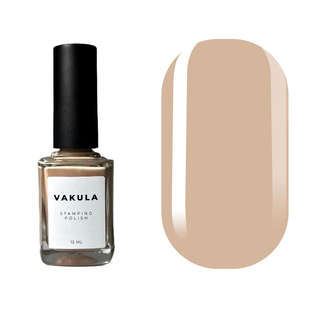 Лак для стемпинга VAKULA №17, бежевый, 12 мл