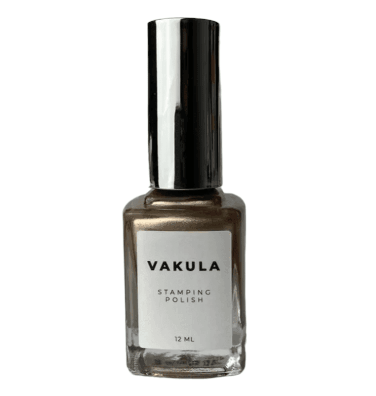 Лак для стемпинга VAKULA №4, золото с шимером, 12 мл