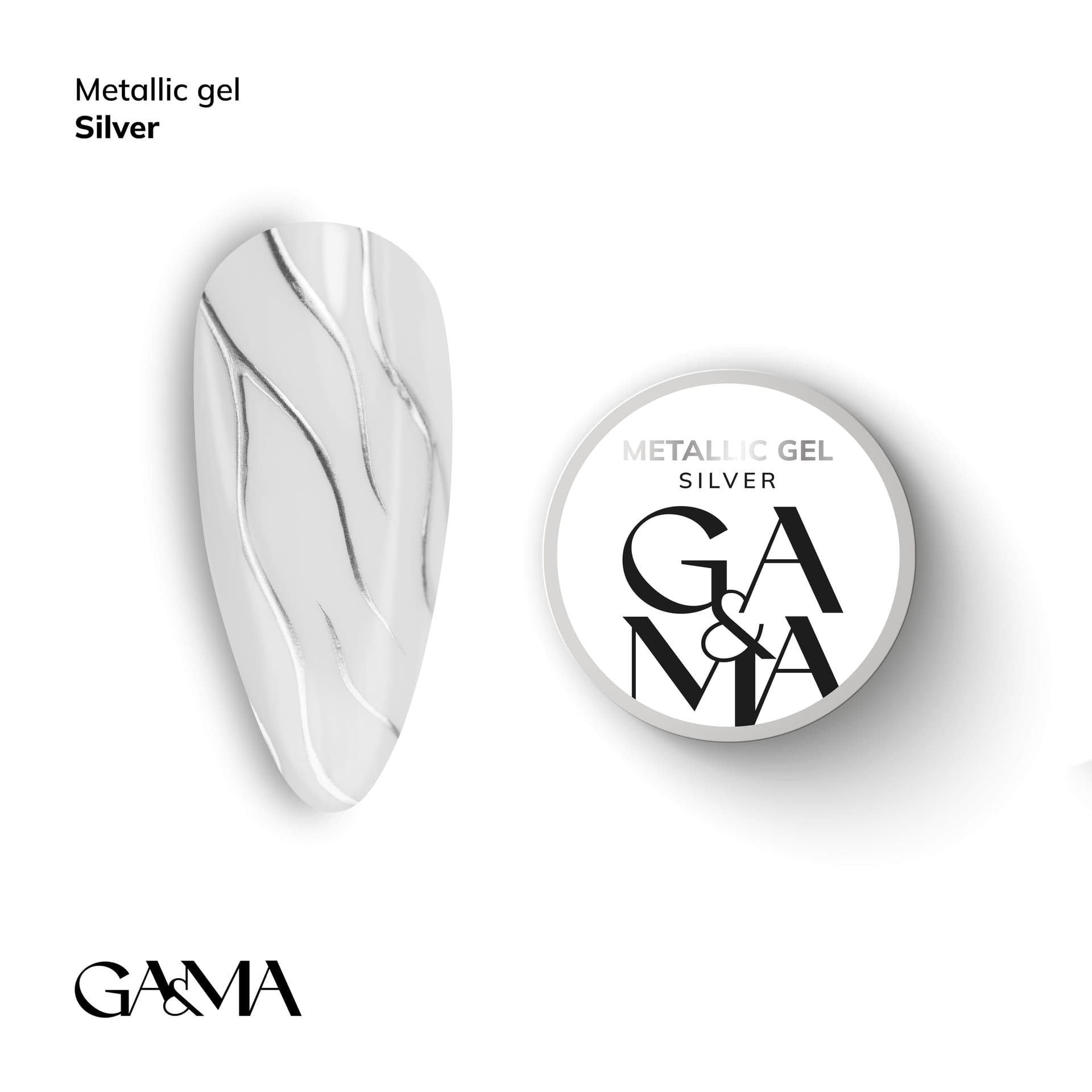 Ga&Ma Metallic Gel Silver, 5 г