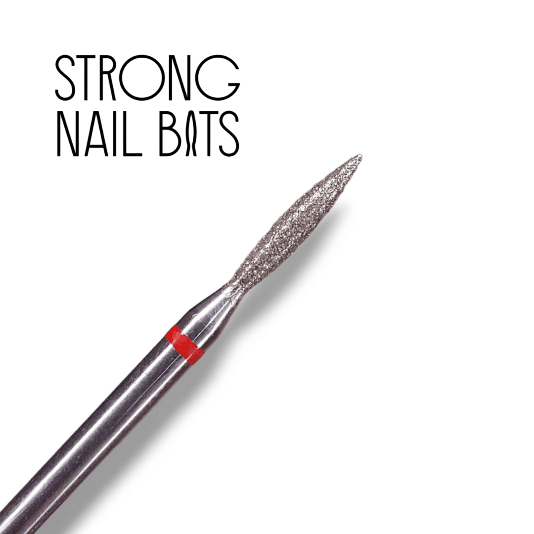 Фреза алмазная STRONG NAIL BITS пламя красная 0,21 мм SET 10 шт (удлиненная) — 2