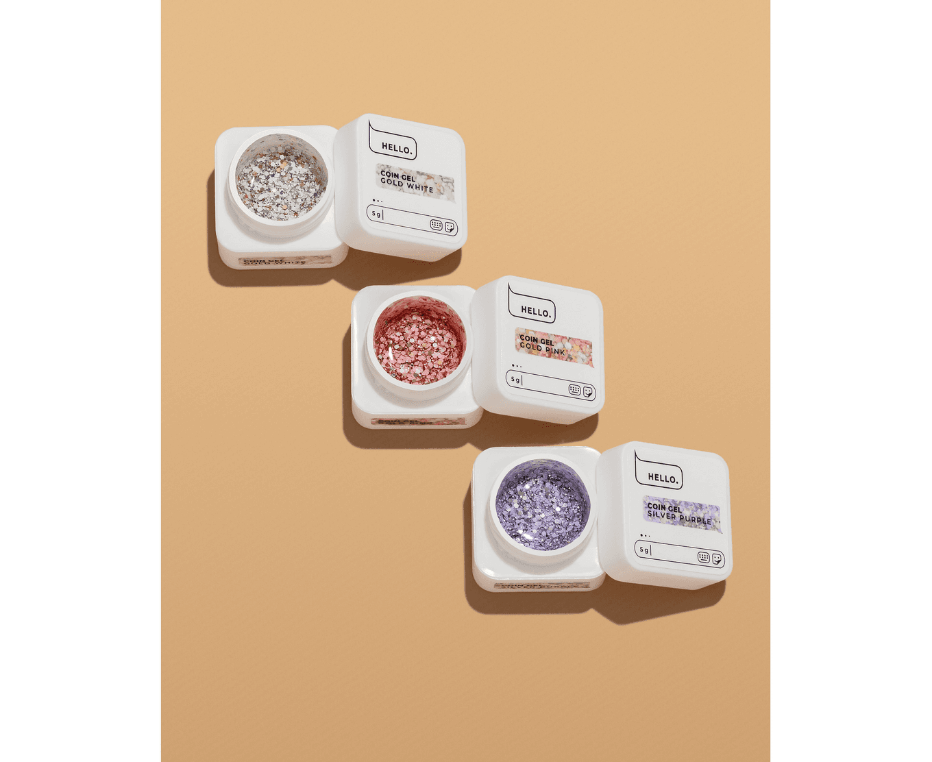 Гель для дизайна HEYLOVE Coin gel Gold Pink, 5 г — 2