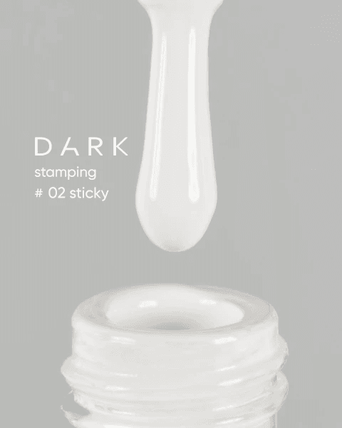 DARK Stamping polish №02, белый STICKY, 10 мл