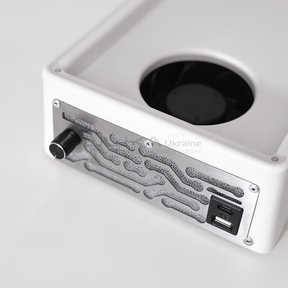 Переносна витяжка для манікюру та педикюру з фільтром Ulka Nano, біла — 3