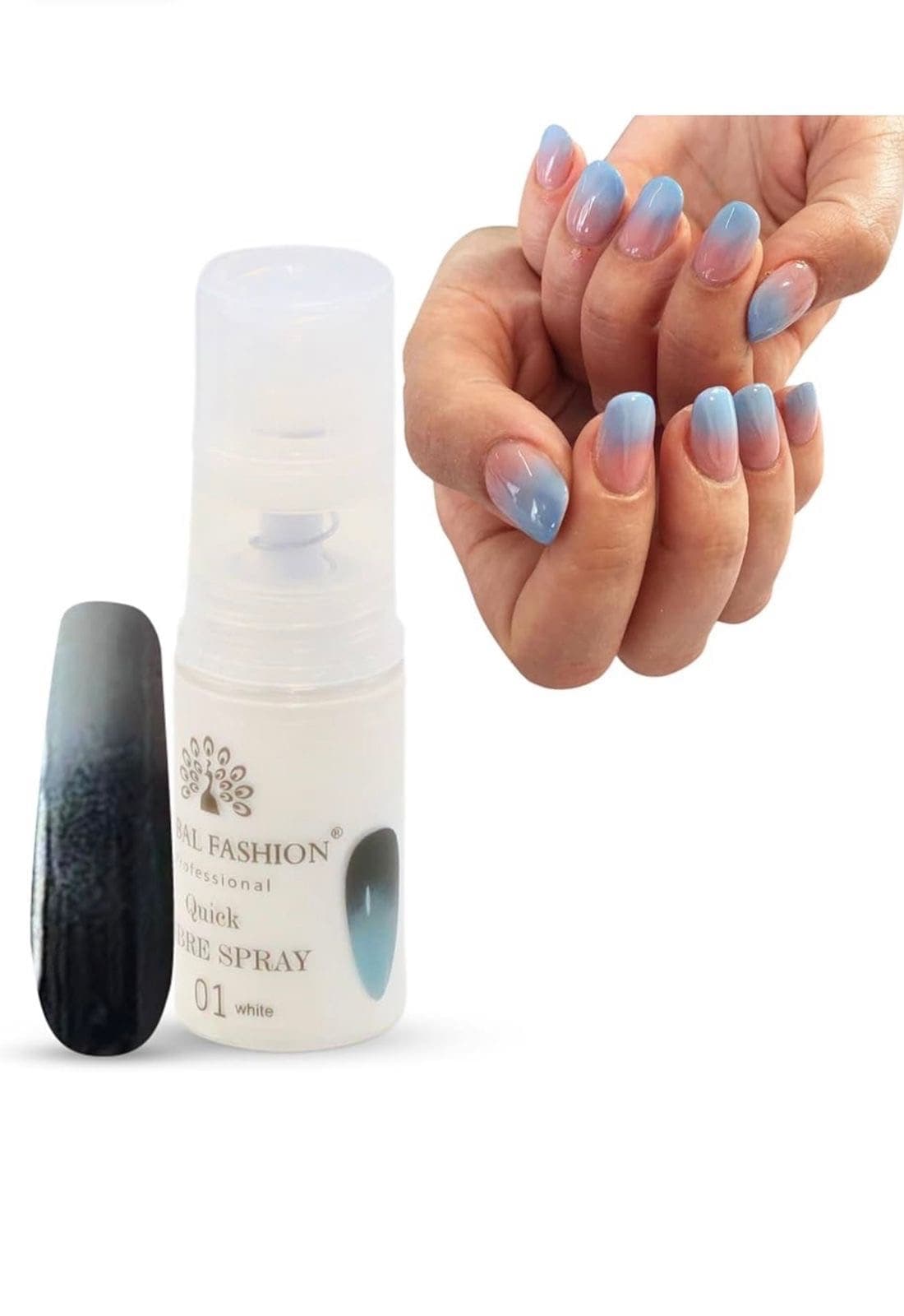 Сухой спрей для градиента Global Fashion Ombre Spray №1, белый, 10 г