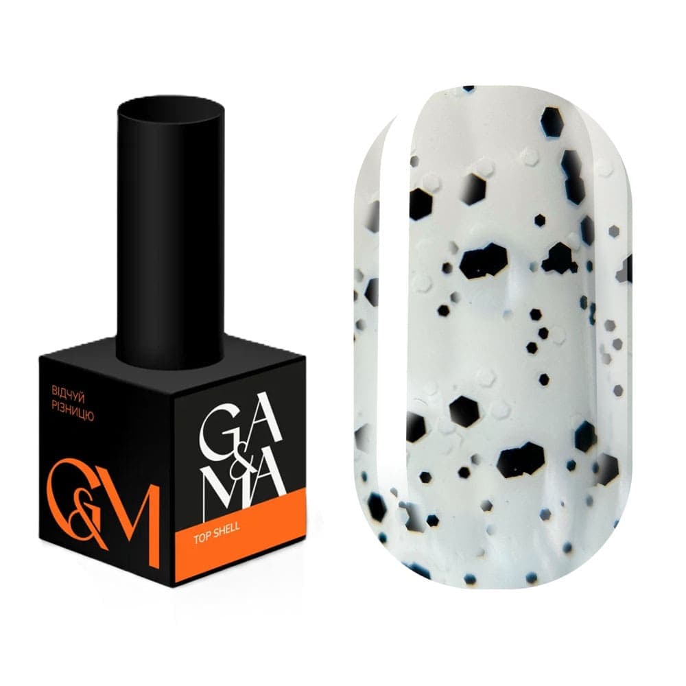 Топ Ga&Ma Shell №2 (із чорно-білими шестигранниками), 15 мл