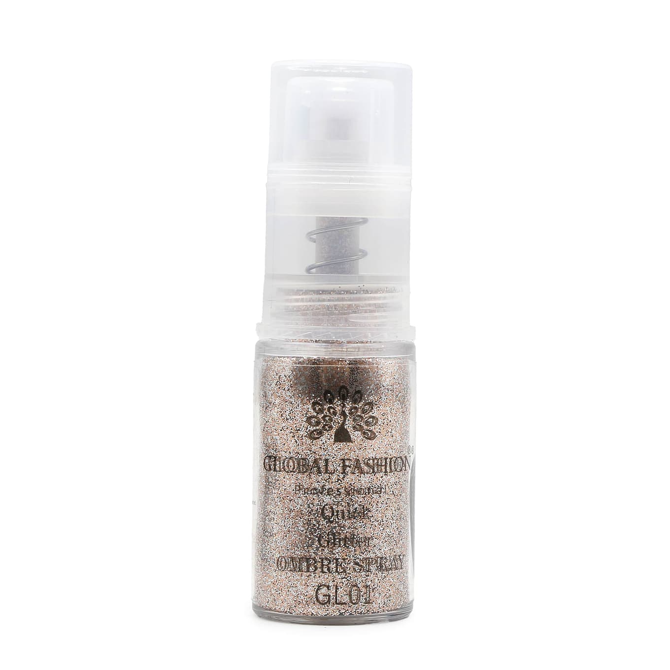 Сухой спрей для градиента Global Fashion Ombre Spray GLITTER, №1, розовое золото, 10 г (GL)