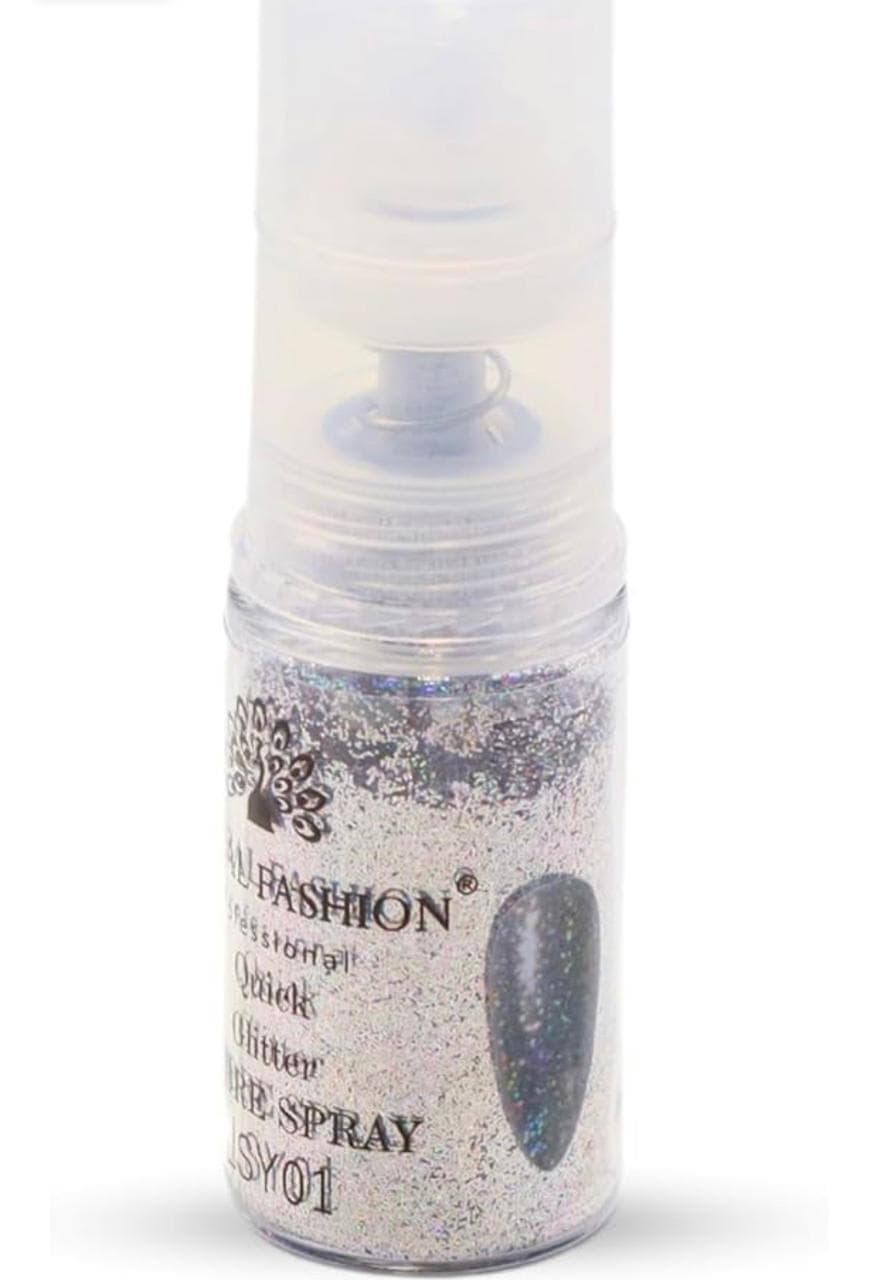Сухой спрей для градиента Global Fashion Ombre Spray GLITTER голографик, №1, серебро, 10 г (LSY)