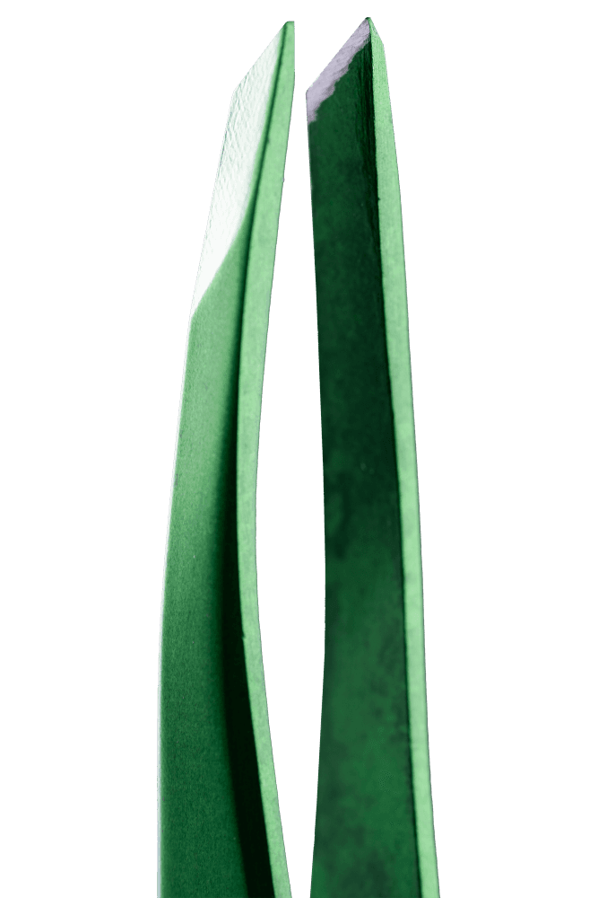 Пинцет ZOLA для бровей профессиональный, GREEN (скошенный)