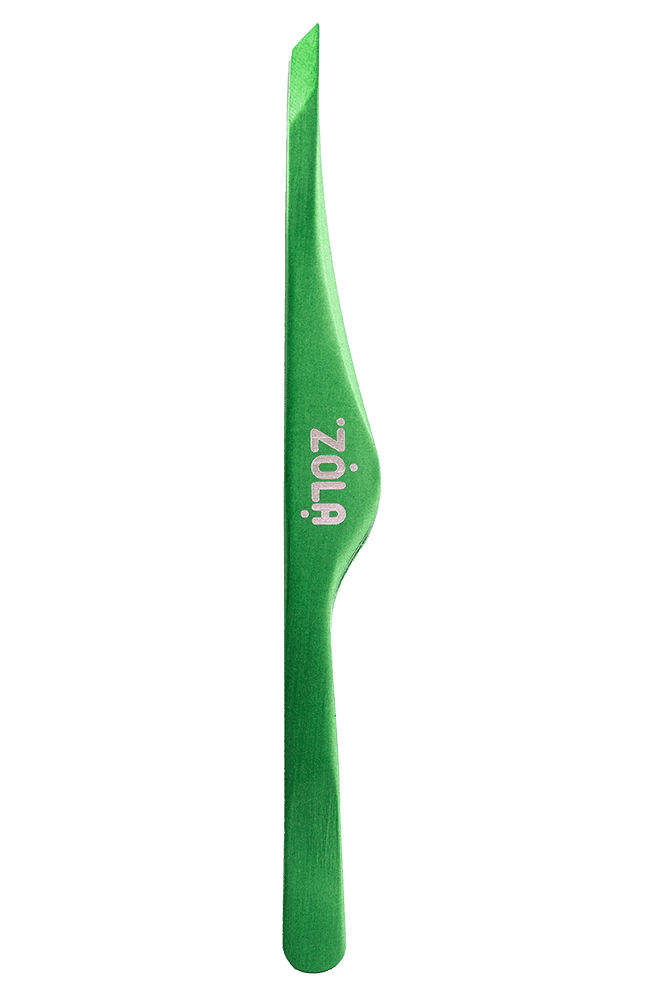 Пинцет ZOLA для бровей профессиональный, GREEN (скошенный) — 2
