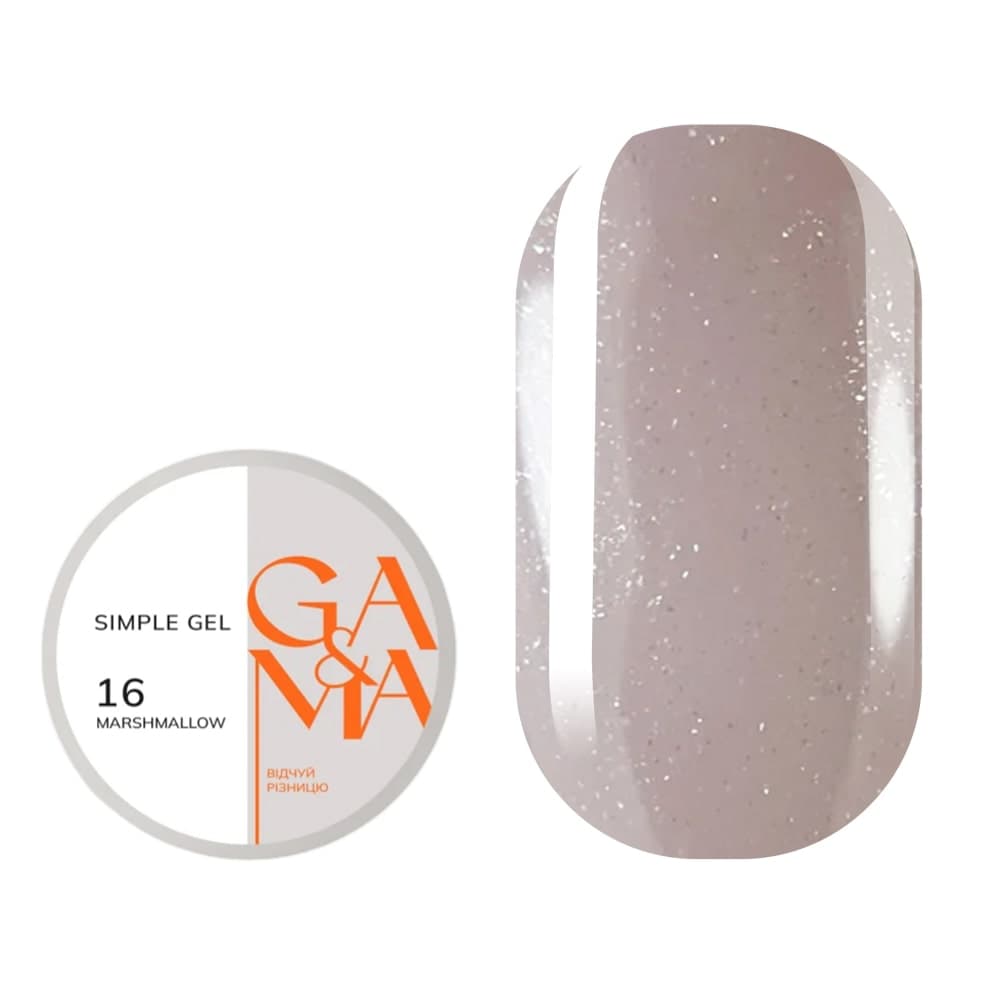 Гель Ga&Ma Simple gel №16 маршмелоу, 30 мл