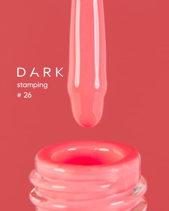 DARK Stamping polish неоновий Кораловий №26 , 8 ml