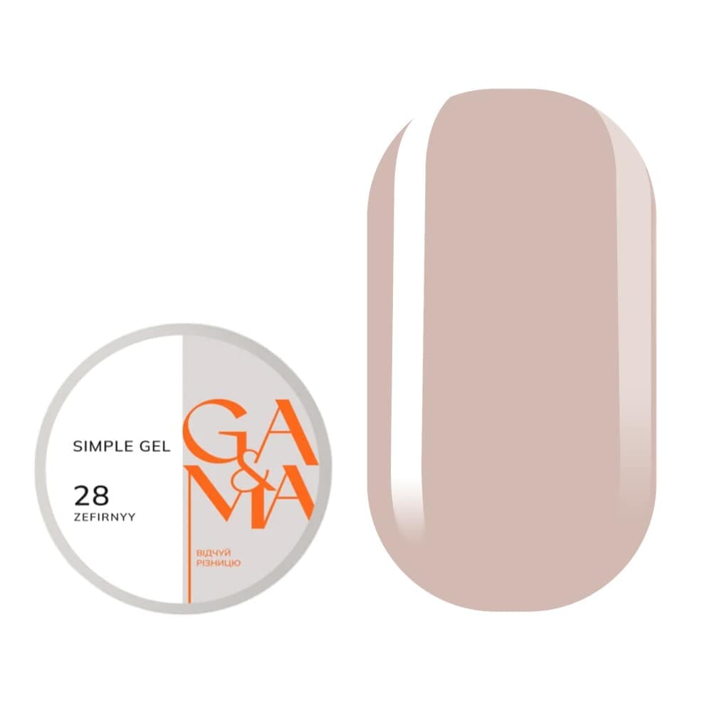 Гель Ga&Ma Simple gel №28 зефірний, 15 мл