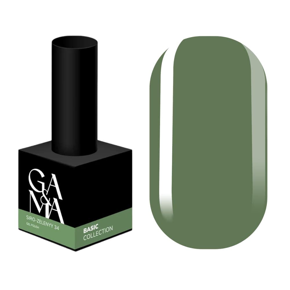 Гель-лак Ga&Ma №34 сіро-зелений, 10 мл
