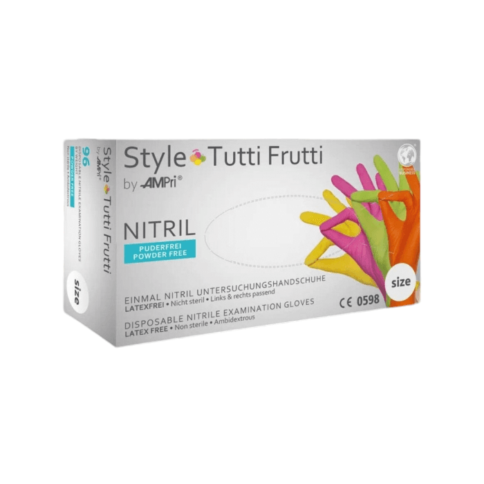 Перчатки нитриловые неопудренные MediOk Style Tutti Frutti, разноцветные, размер S