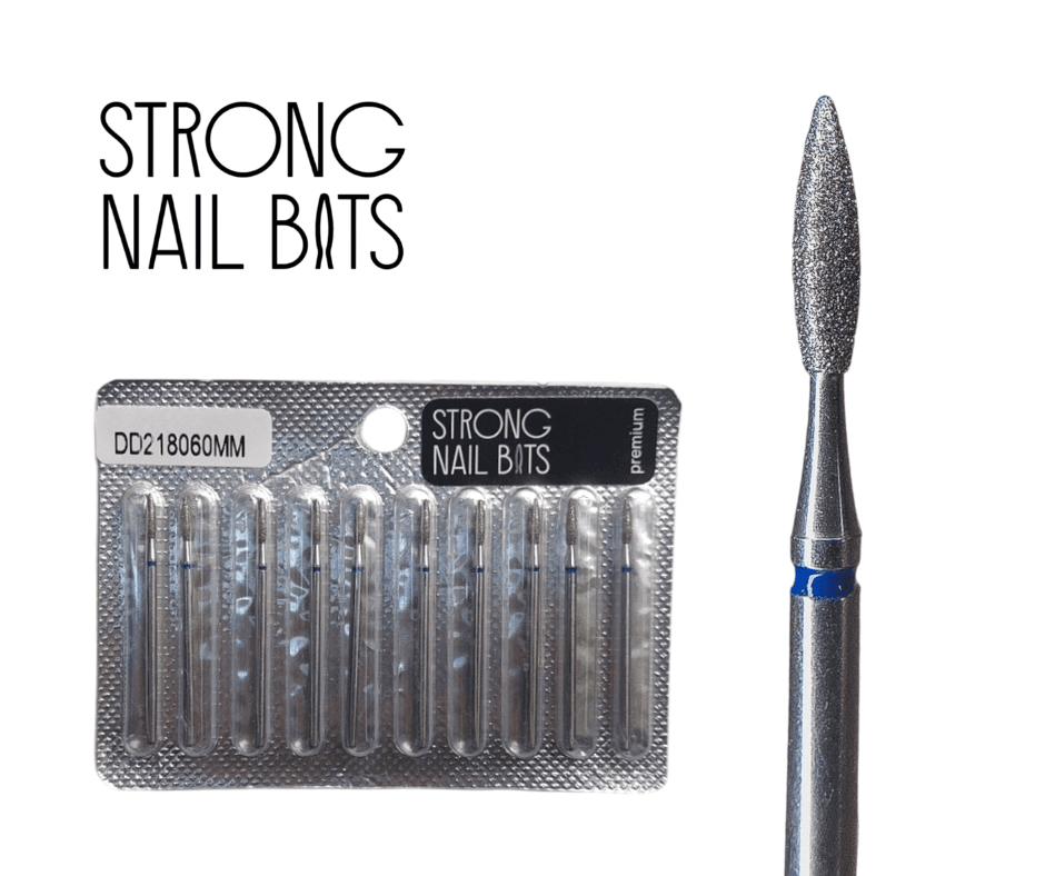 Фреза алмазна Strong nail bits PREMIUM полум'я синє, 0,21 мм SET
