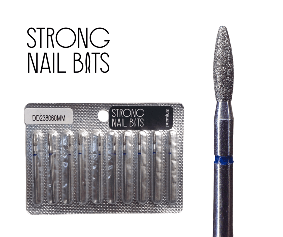Фреза алмазна Strong nail bits PREMIUM полум'я синє, 0,23 мм SET