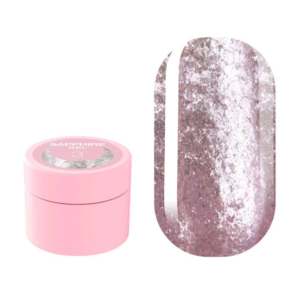 Блестки для ногтей LUNA Sapphire Gel №3, 5 мл