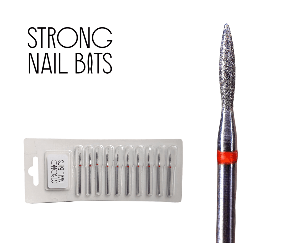 Фреза алмазна STRONG NAIL BITS полум'я червоне 0,18 мм SET 10 шт