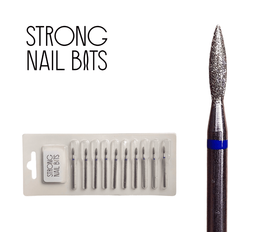 Фреза алмазна STRONG NAIL BITS полум'я синє 0,21 мм SET 10шт