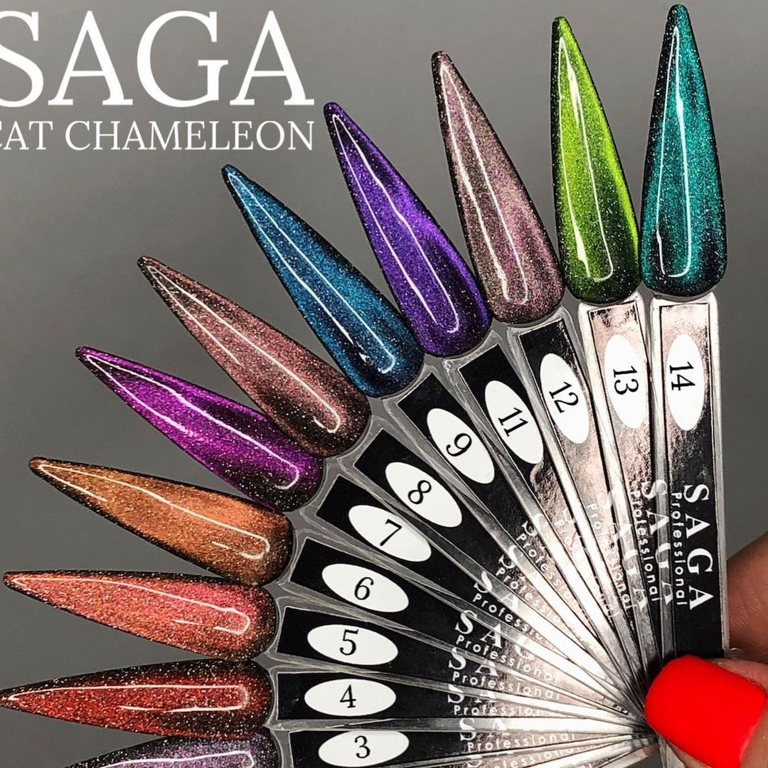 Гель-лак Saga Professional Cat Chameleon № 7 світловідбивний, 8 мл — 2