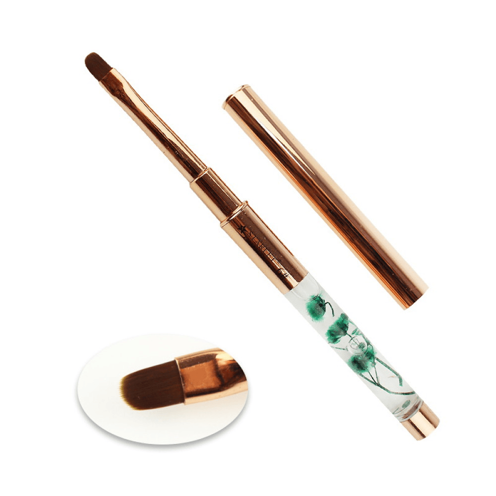 Кисть для геля прямая Starlet № 6 (ручка с сухоцветами)