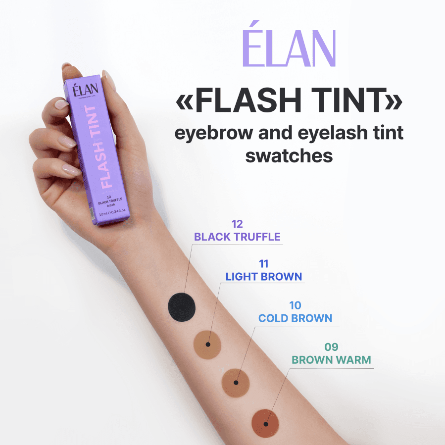 Окклюзивная система окрашивания бровей и ресниц ELAN «FLASH TINT» 09 warm brown — 2