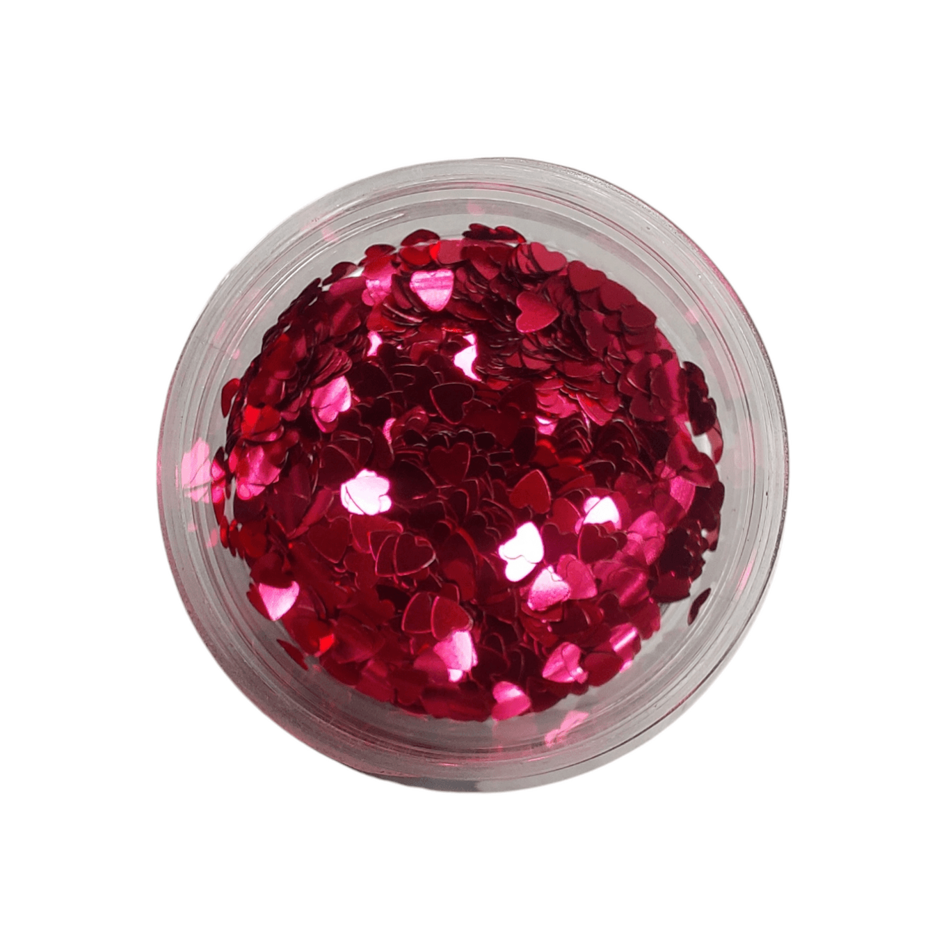 Глиттер розовые сердца в баночке
