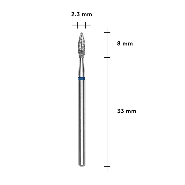 Фреза алмазная Staleks Expert пламя острое синяя диаметр 2,3 мм, рабочая часть 8 мм — 2