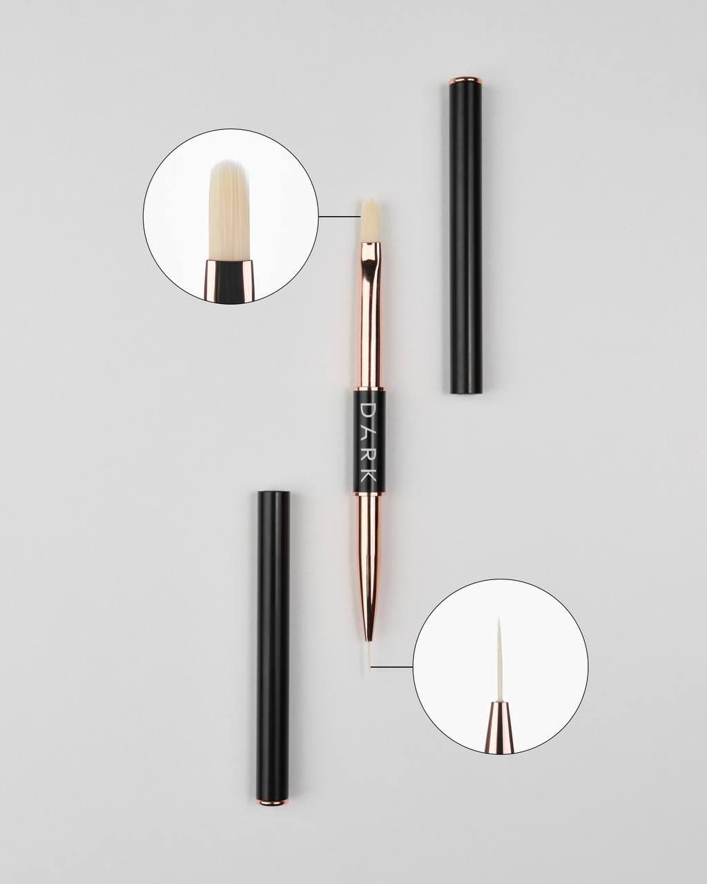 DARK Пензлик двосторонній (лайнер 10 мм + гель 12 мм)