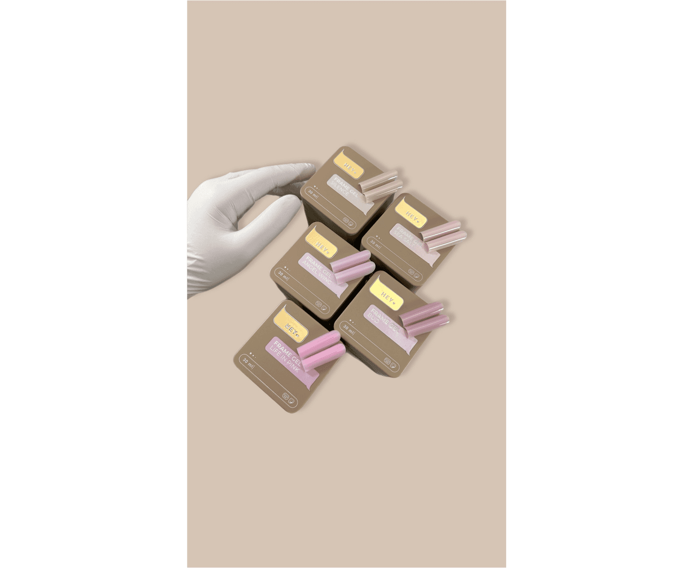 HEYLOVE Frame Gel "Sea salt", теплый бледно-розовый, 30 мл — 2