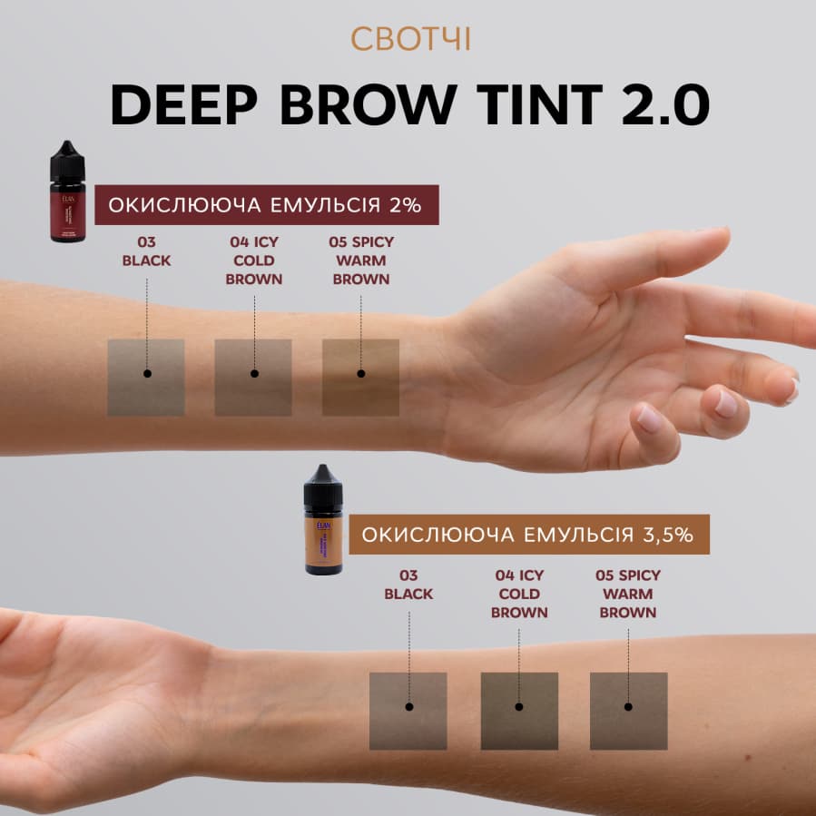 Краска для бровей ELAN «Deep Brow Tint 2.0» 04 ICY cold brown (20 мл) — 3