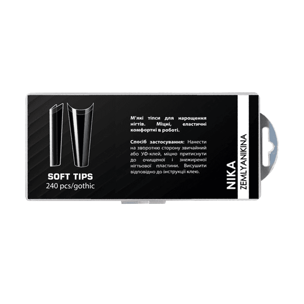 Типсы для наращивания Nika Zemlyanikina Soft Tips Gothic, 240 шт