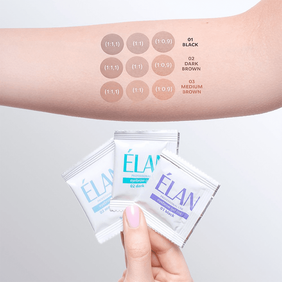 Гель-краска для бровей с окислителем ELAN, тон 03, светло-коричневый, СЕТ — 4