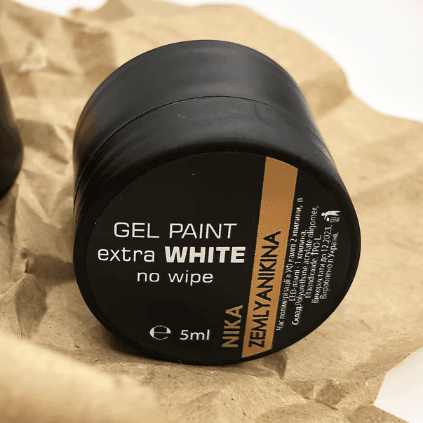 Гель-краска Nika Zemlyanikina экстра белая без липкого слоя, 5 мл — 2