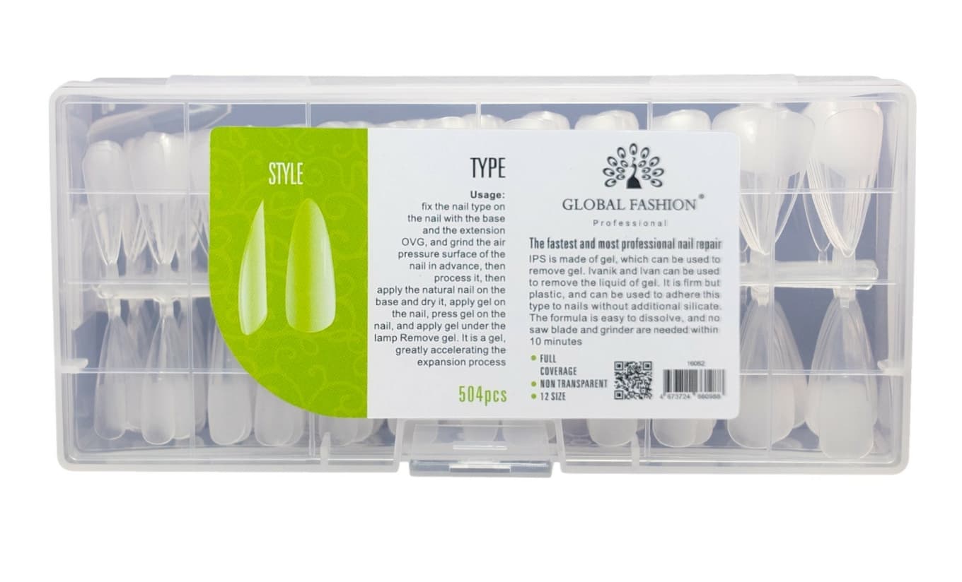 Гелеві типси Global Fashion стилет, 504 шт.