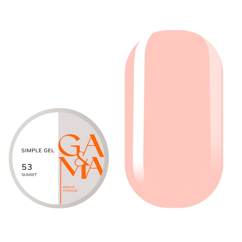 Гель Ga&Ma Simple gel №53 Sunset, 15 мл