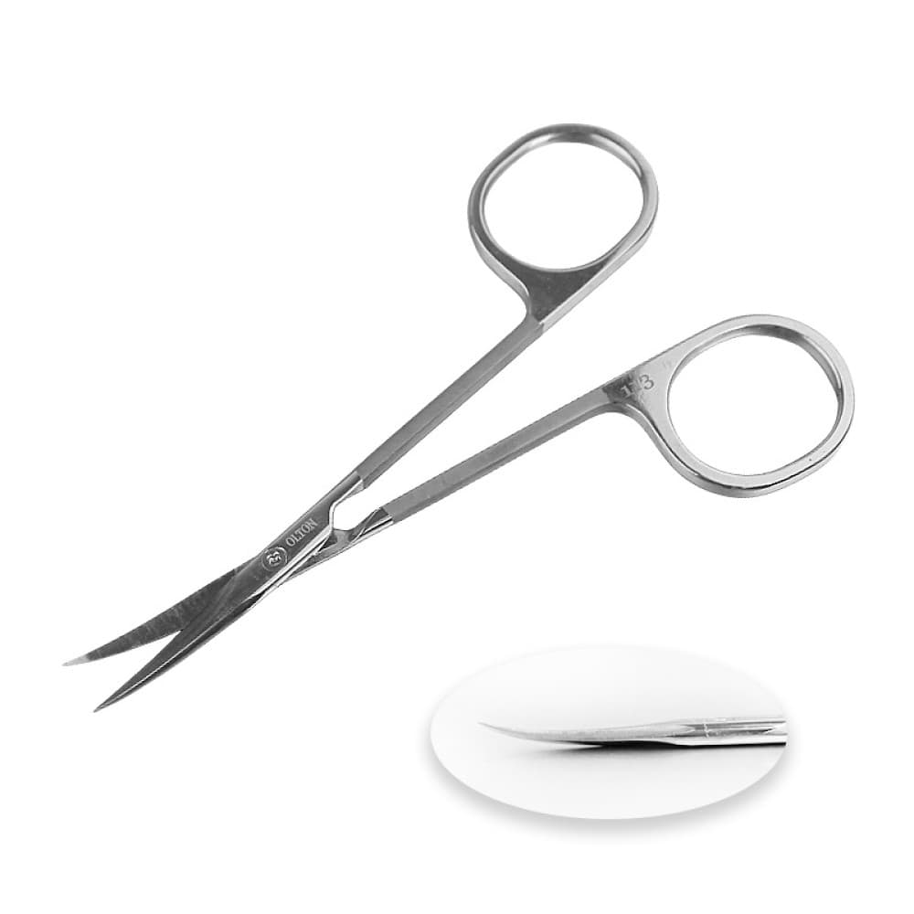 Ножницы для кутикулы Olton Easy Line 113мм (gloss) +чехол (кожа) — 2