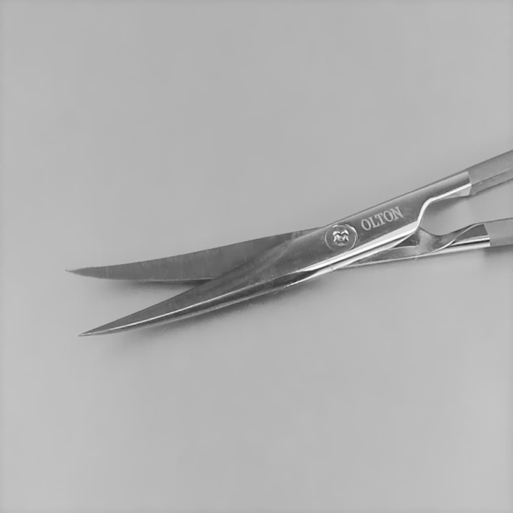 Ножницы для кутикулы Olton Easy Line 113мм (gloss) +чехол (кожа) — 3