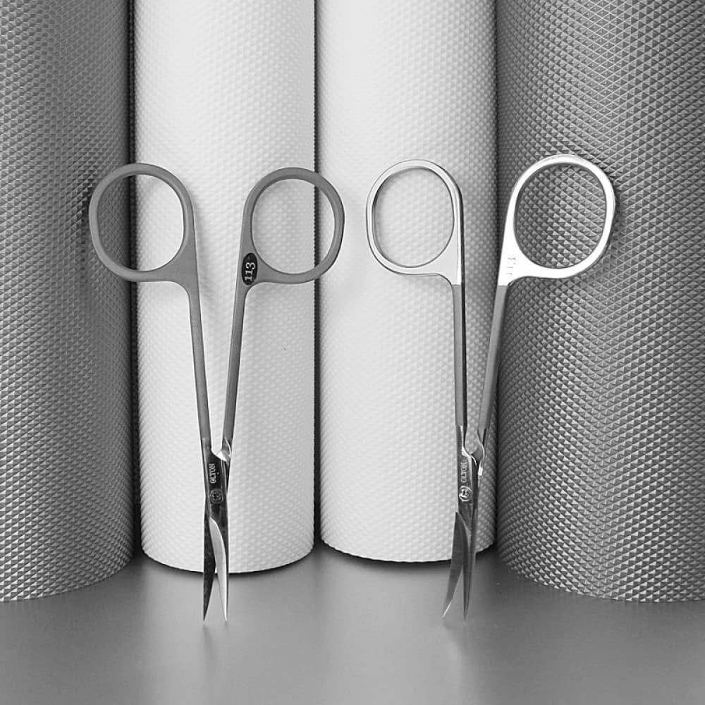 Ножницы для кутикулы Olton Easy Line 113мм (gloss) +чехол (кожа) — 4