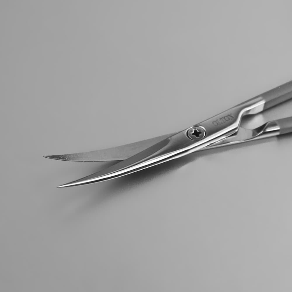 Ножницы для кутикулы Olton Easy Line 100мм (matte) +чехол (кожа) — 3