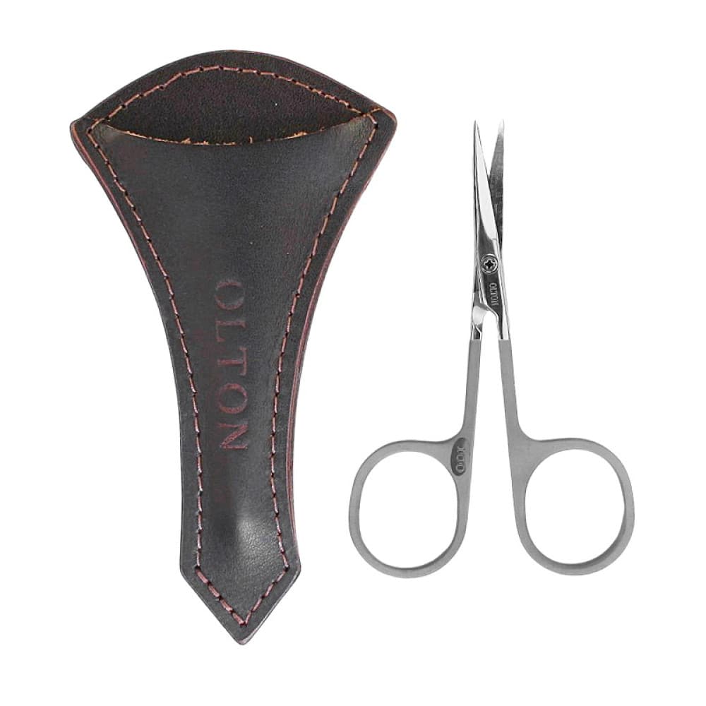 Ножницы для кутикулы Olton Easy Line 100мм (matte) +чехол (кожа)