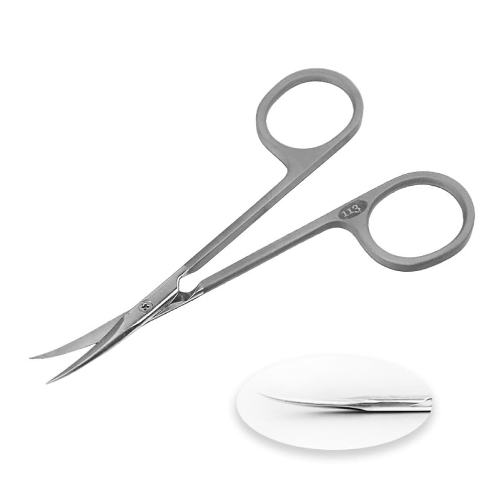 Ножницы для кутикулы Olton Easy Line 113мм (matte) +чехол (кожа) — 2