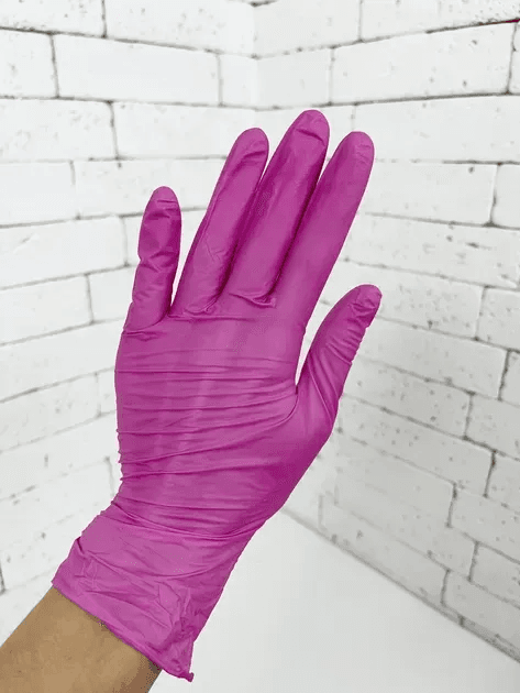 Перчатки нитриловые неопудренные MediOk Rose Lake, розовые, размер M, 1 пара