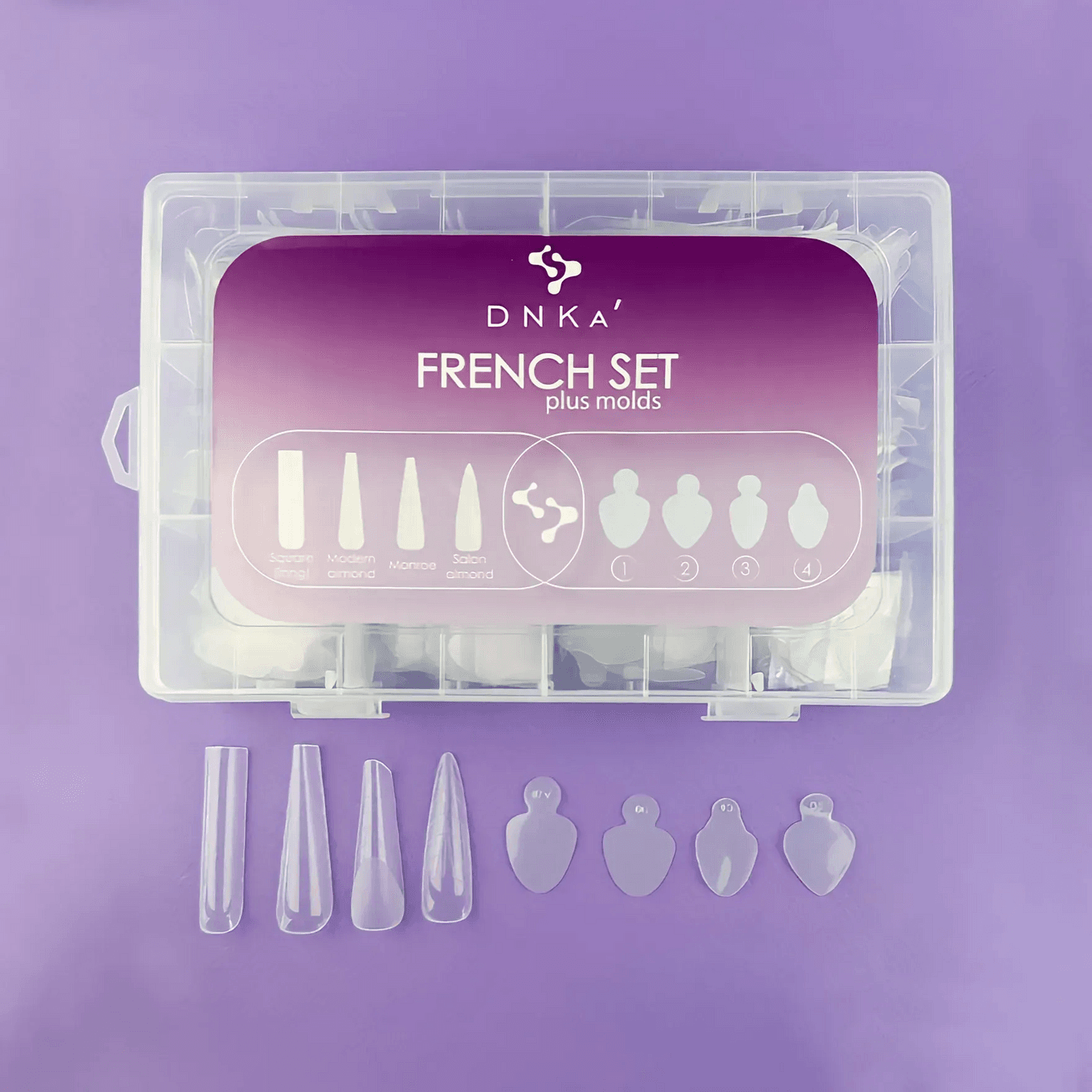 Френч сет (верхние формы & силиконовые молды для френча) DNKa French Set plus molds, 192/96 шт